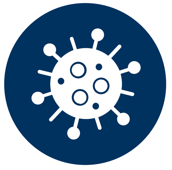 Piktogramm eines Corona-Virus