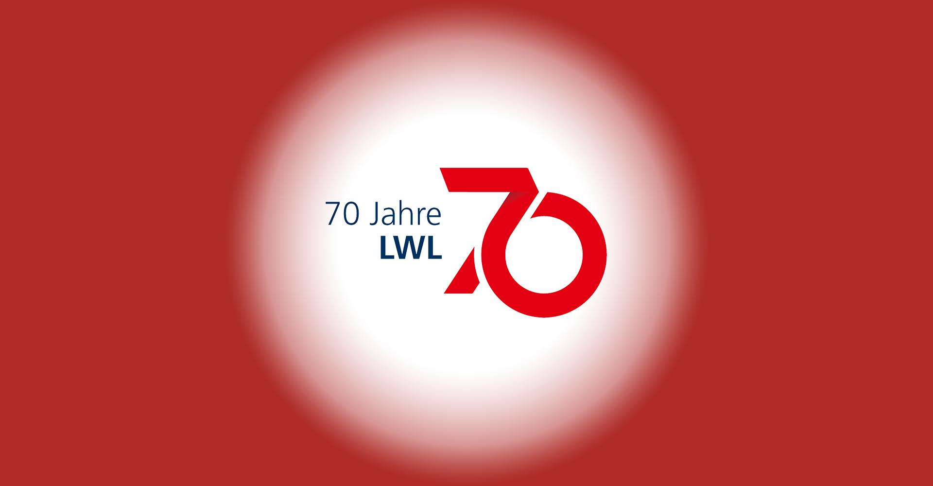 Logo mit Schriftzug LWL und LVR und großer Siebzig in Rot