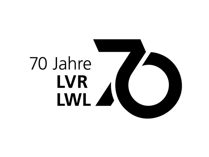 Logo "70 Jahre LWL LVR" in schwarzer Ausführung (vergrößerte Bildansicht wird geöffnet)