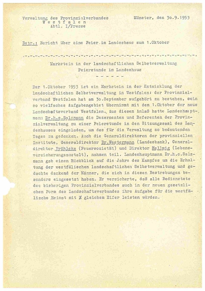 Scan der ersten Pressemitteilung